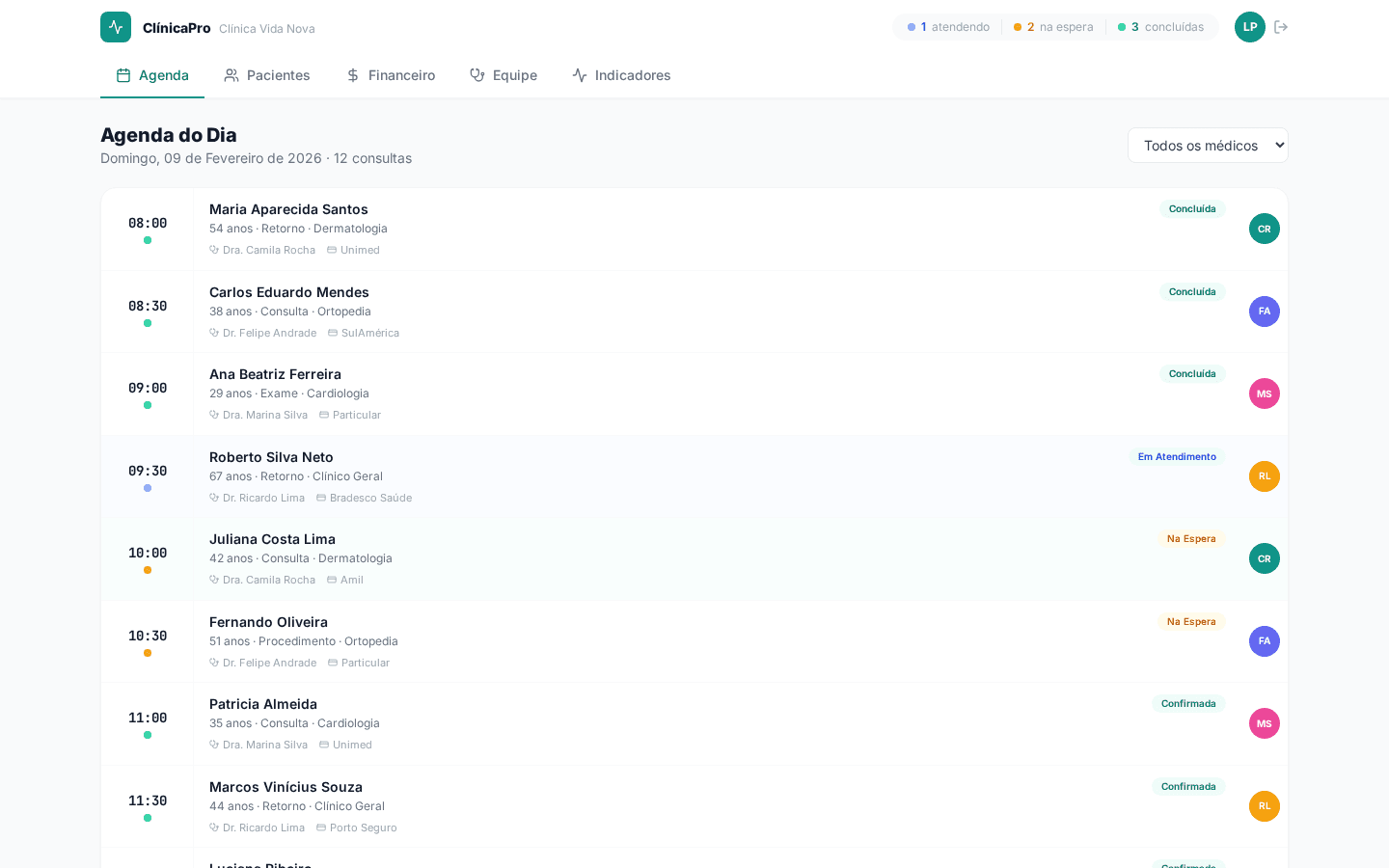 ClínicaPro — Dashboard para Clínicas e Consultórios