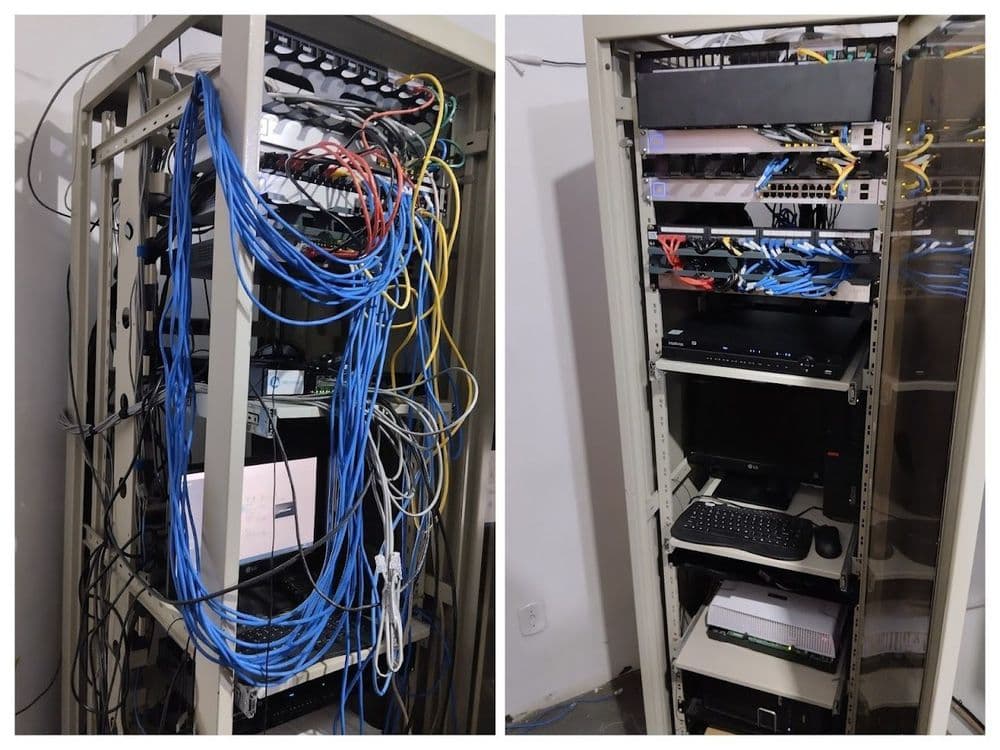 Organização de Rack de Dados para Sistema CFTV e Wi-Fi Gerenciável