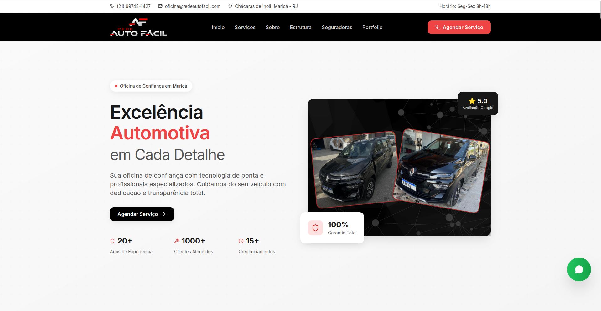 Desenvolvimento de Website Institucional e Plataforma de Vendas para Rede Auto Fácil