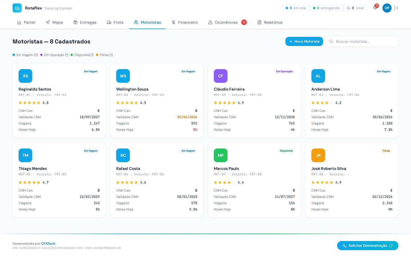 Imagem 5 do projeto RotaFlex — Sistema de Gestão de Rotas e Logística